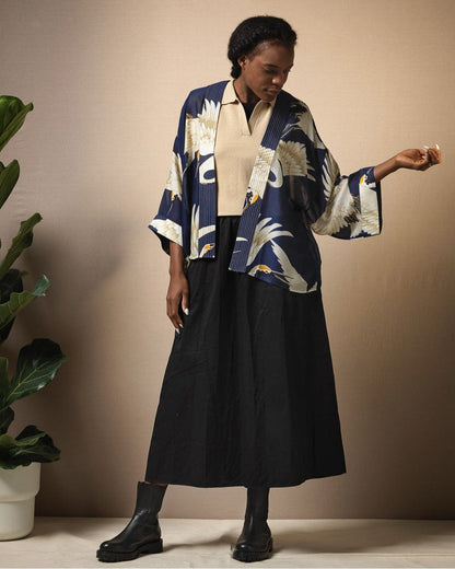 Stork Navy Kimono