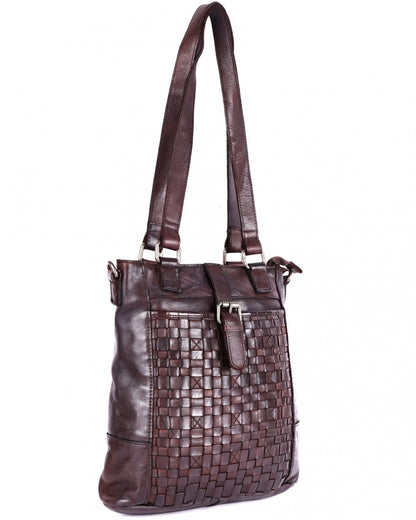 Leather Handbag - Dark Brown