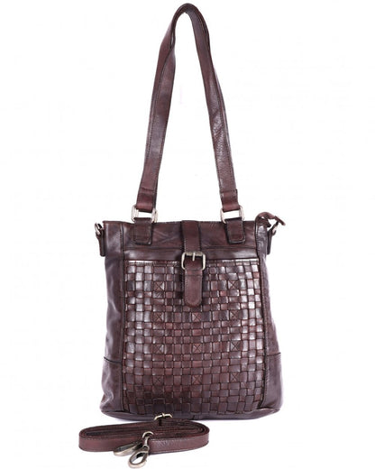 Leather Handbag - Dark Brown