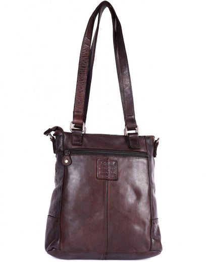 Leather Handbag - Dark Brown