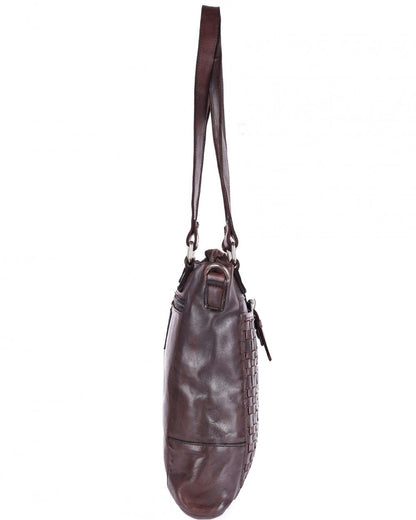 Leather Handbag - Dark Brown