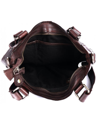 Leather Handbag - Dark Brown