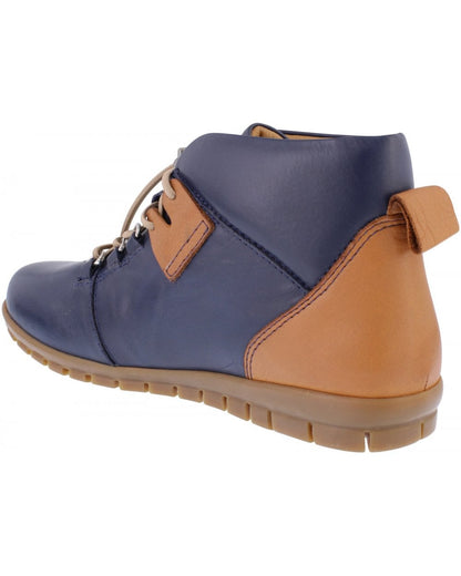 Bridget Ankle Boot - Navy/Tan
