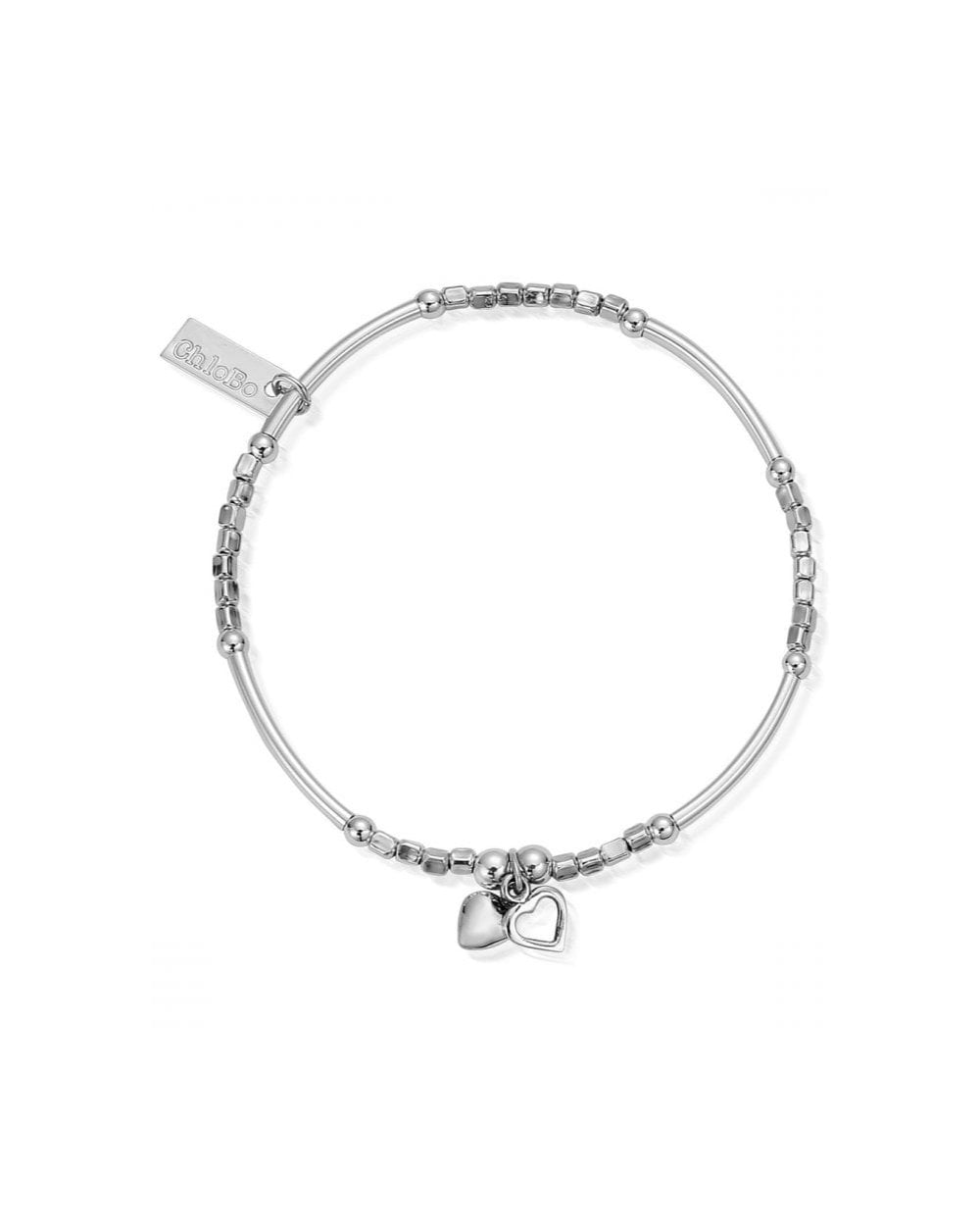 Mini Noodle Cube Double Hearts Bracelet