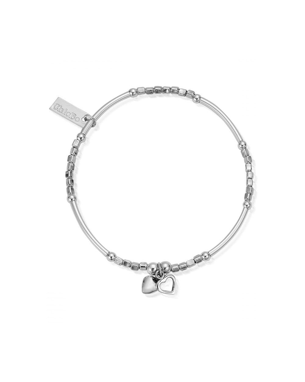 Mini Noodle Cube Double Hearts Bracelet