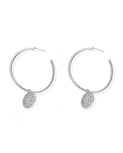 Cherabella Moon Flower Hoop Earrings