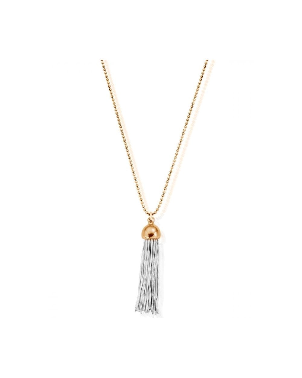 Diamond Cut Chain With Gold Capped Tassel Pendant