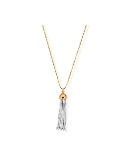 Diamond Cut Chain With Gold Capped Tassel Pendant
