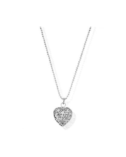 Diamond Cut Chain with Filigree Heart Pendant