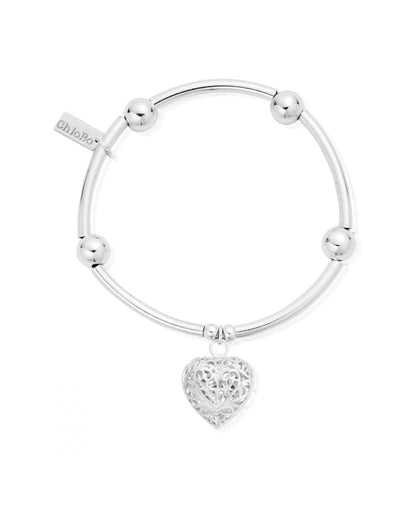 Noodle Ball Filigree Heart Bracelet