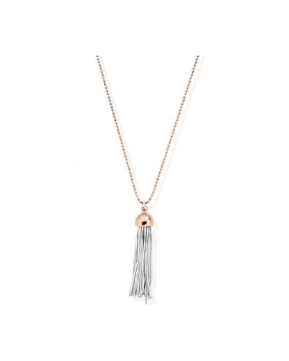 Diamond Cut Chain With Rose Cap Tassel Pendant
