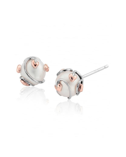 Tree of Life Caged Pearl Stud Earrings