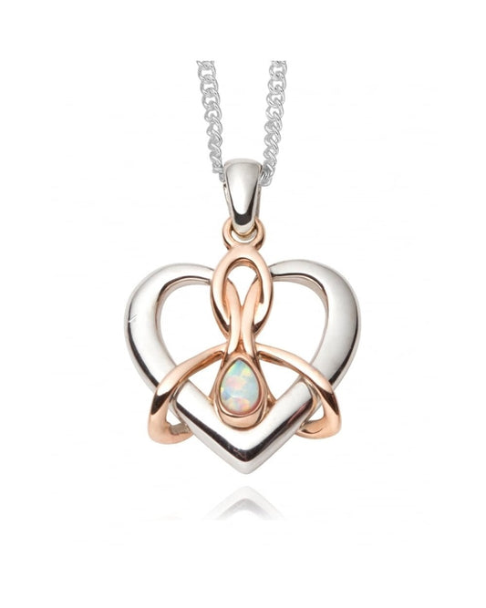 Forever Yours Sterling Silver Dwynwen Pendant with Opal