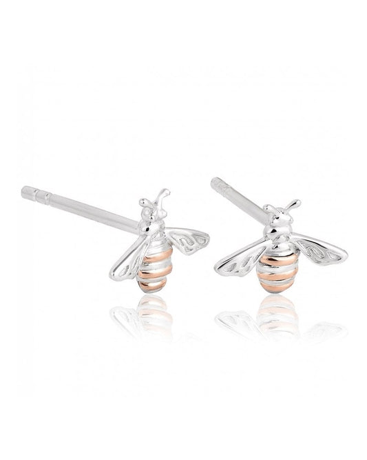 Nature's Wonder Sterling Silver Honey Bee Stud Earrings
