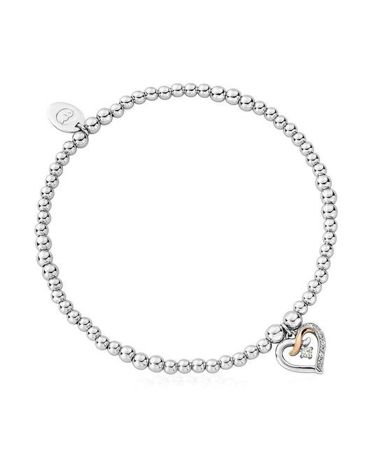 Forever Yours Sterling Silver Kiss Affinity Bracelet with Zircon