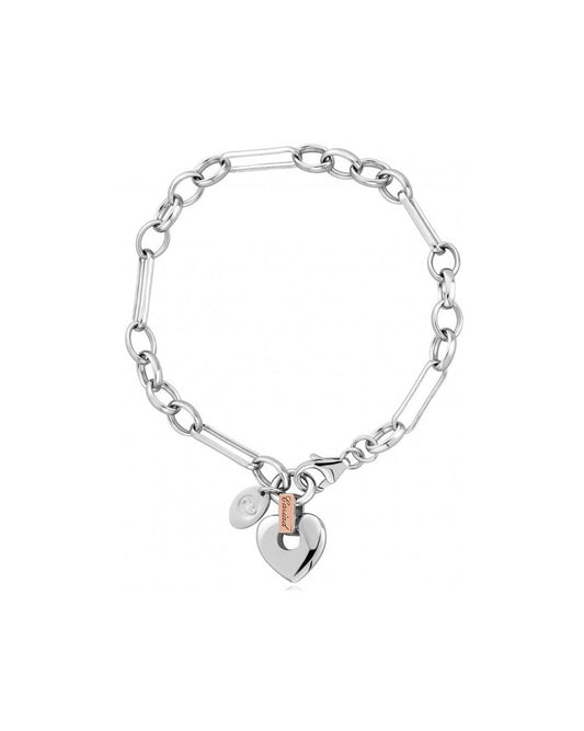 Cariad Sterling Silver Figaro Bracelet