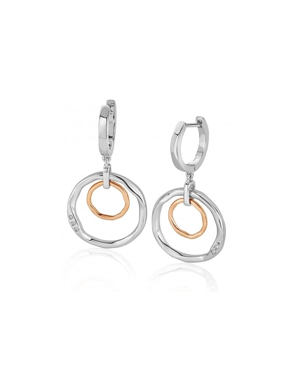 Ripples Double Hoop White Topaz Creole Earrings