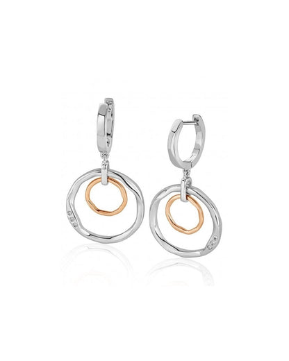 Ripples Double Hoop White Topaz Creole Earrings
