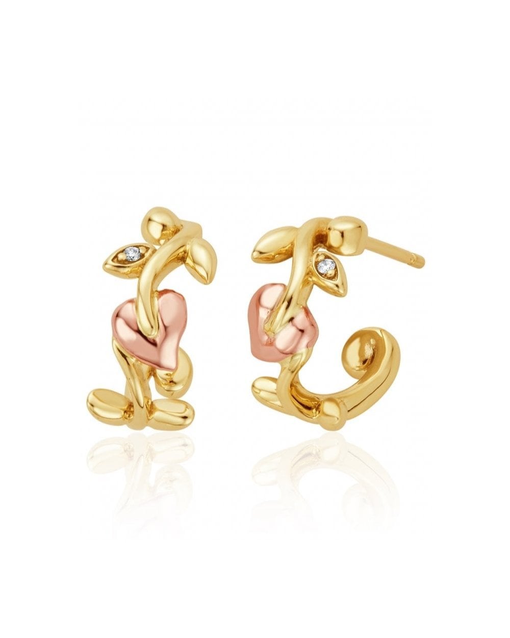 Vines of Life Diamond Mini Half Hoops