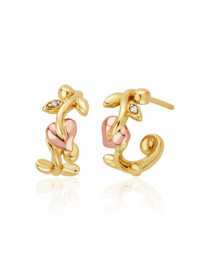 Vines of Life Diamond Mini Half Hoops