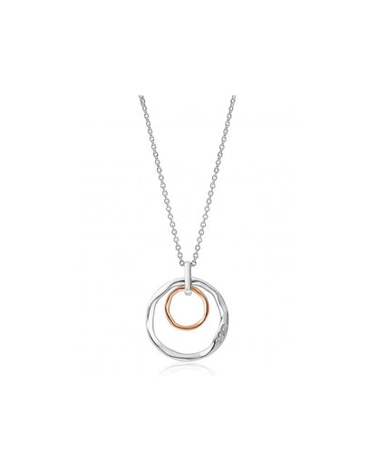 Ripples Double Hoop White Topaz Pendant