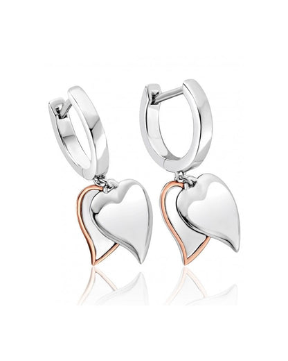 Cwtch Double Heart Drop Earrings