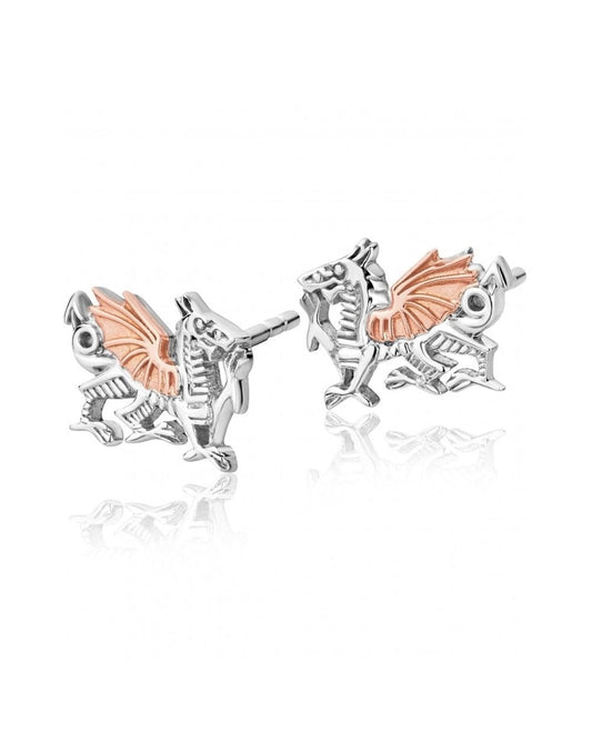 Royal Clogau Sterling Silver Welsh Dragon Earrings