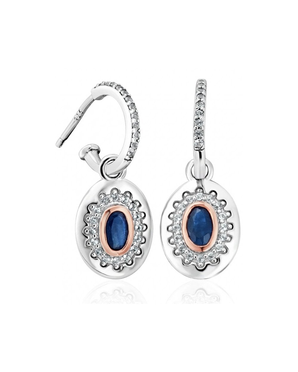 Royal Clogau  Sterling Silver Diana Earrings with Sapphires & Topaz