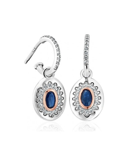 Royal Clogau  Sterling Silver Diana Earrings with Sapphires & Topaz