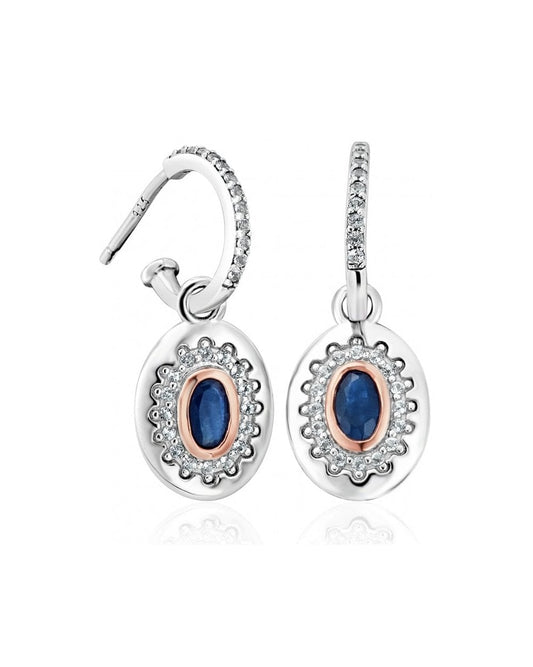 Royal Clogau  Sterling Silver Diana Earrings with Sapphires & Topaz