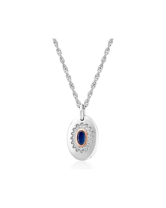 Royal Clogau  Sterling Silver Diana Pendant with Sapphire & Topaz
