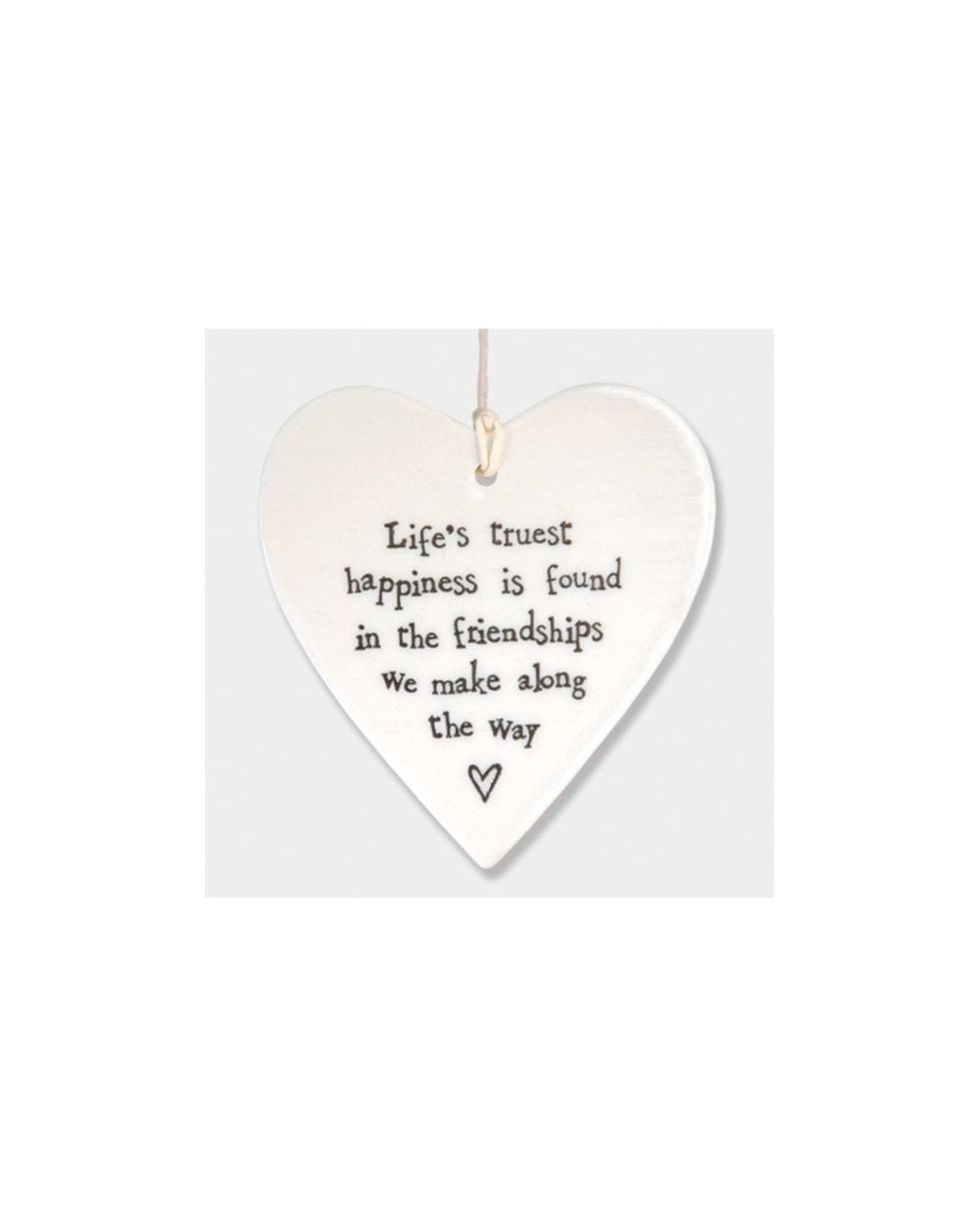 Porcelain Round Heart - Life's Truest Happiness