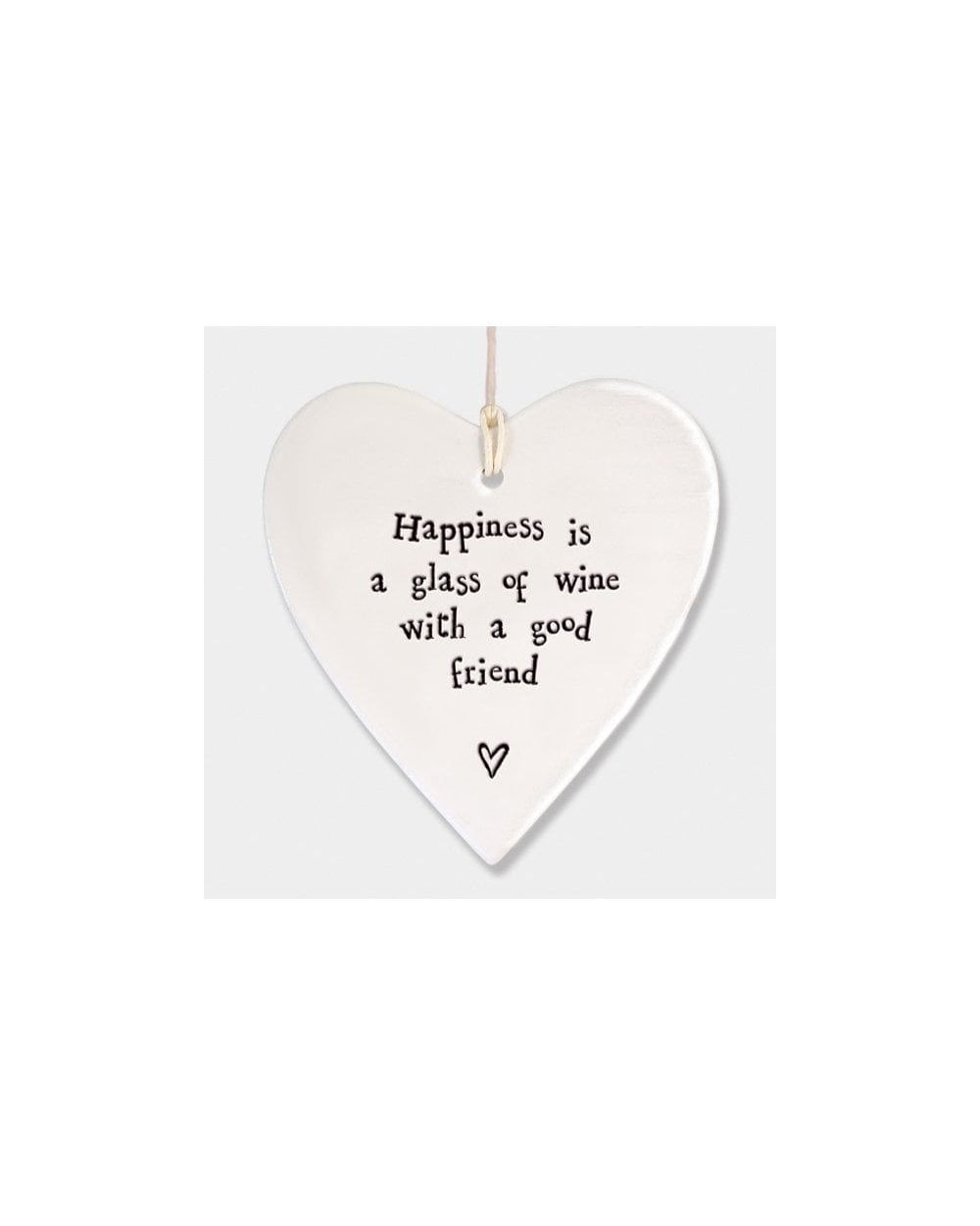 Porcelain Round Heart - Glass Of Wine