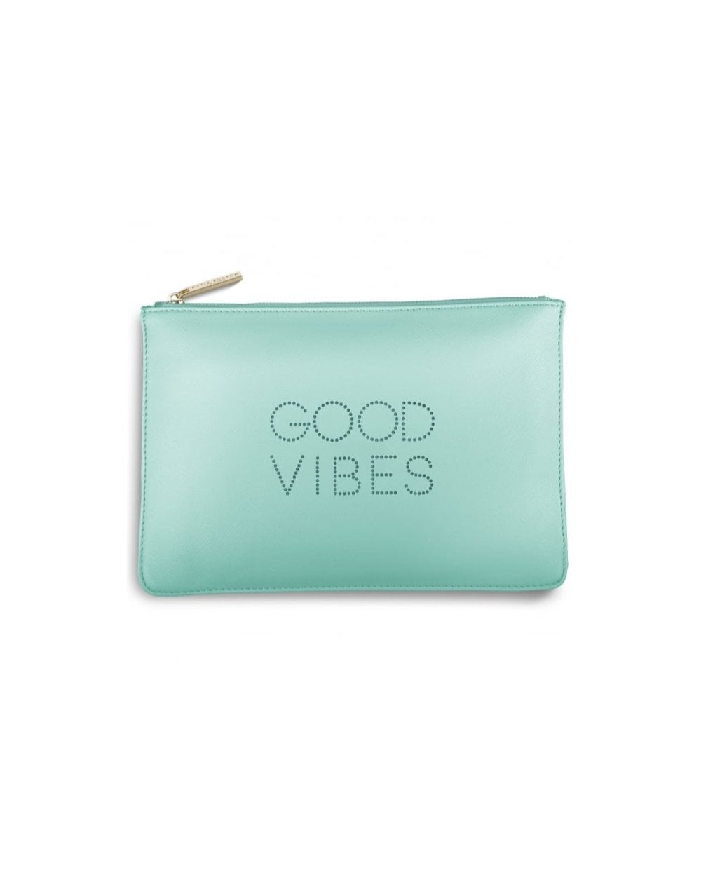 Good Vibes Polka Dot Pouch in Pale Mint
