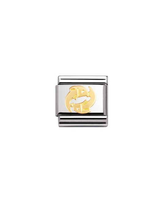 Stainless Steel And 18K Gold Zodiac Pisces