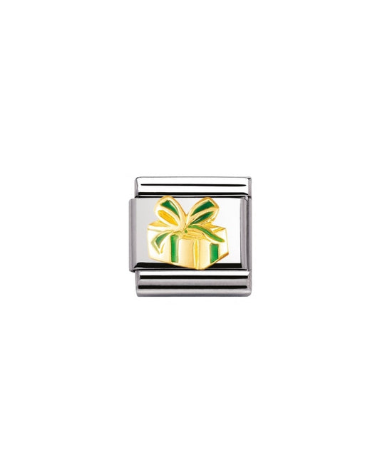 Composable Classic Relief Ss, Enamel, Gold - Present Christmas T