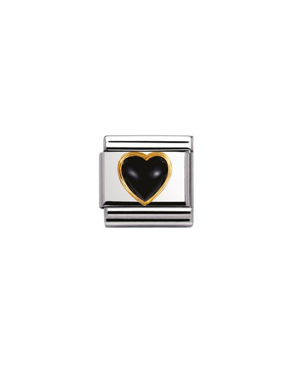 Composable Classic Natural Stones Heart Black Agate