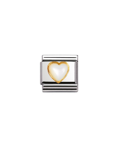 Composable Classic Natural Stones Heart White Mother Of Pearl