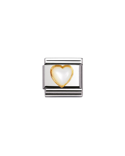 Composable Classic Natural Stones Heart White Mother Of Pearl