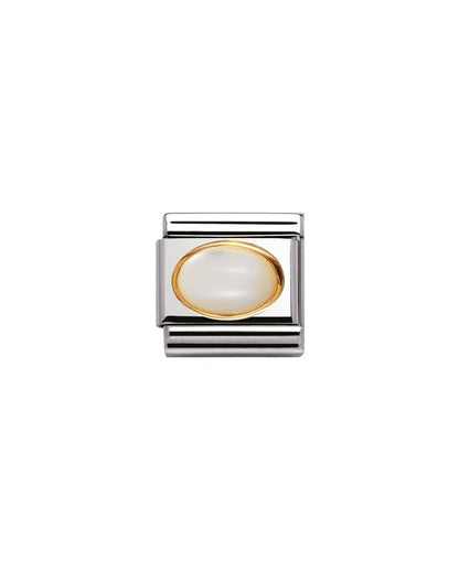 Composable Classic Natural Stones Oval White Mother Of Pearl