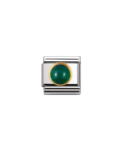 Composable Classic Natural Stones Round Green Agate