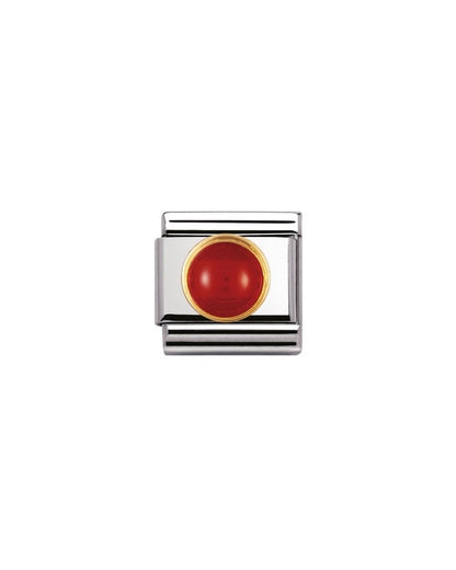 Composable Classic Round Stone Red Agate Charm