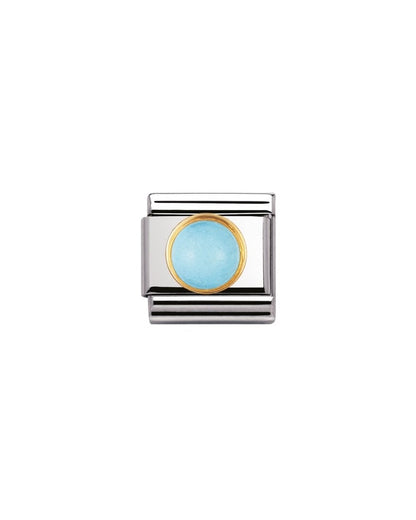 Composable Classic Round Stones Ss, Gold - Turquoise