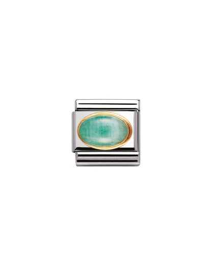 Composable Classic Oval Semi Prec Stones Ss, Gold - Emerald