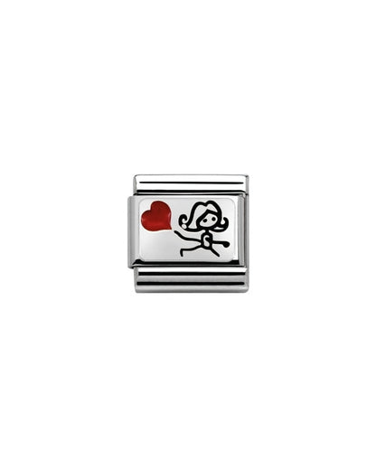 She With A Heart Balloon Charm
