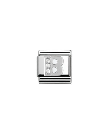 Composable Classic Alphabet  Cubic Zirconia And 925 Silver (B)