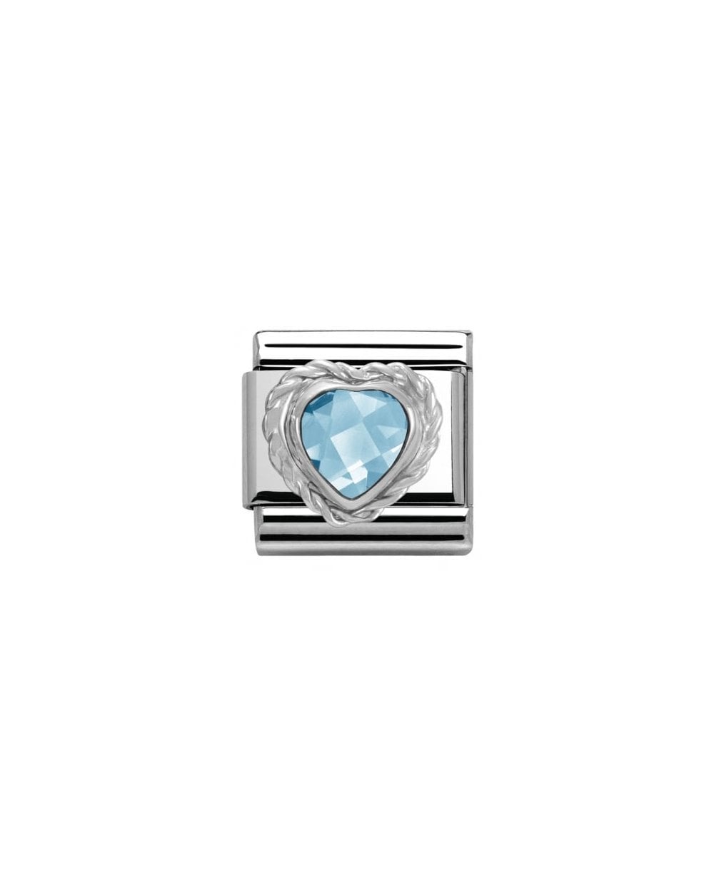 Composable Classic Link Heart Faceted Cz Light Blue (330603/006)