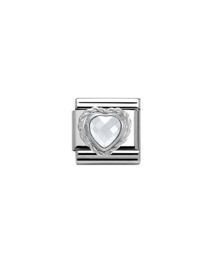 White Cl Heart Faceted Cz