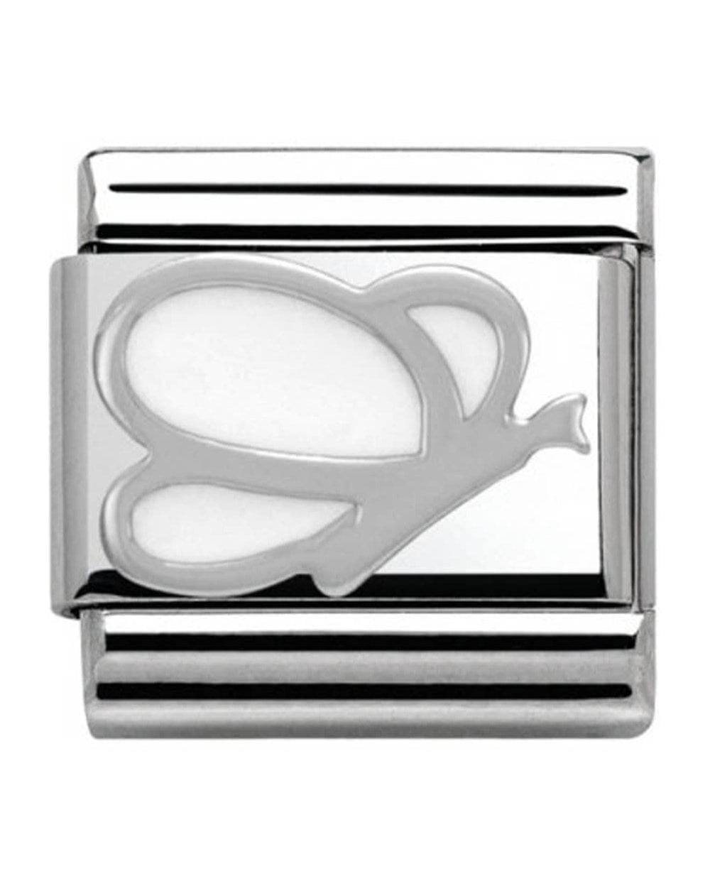 Composable Classic Symbols In Stainless Steel , Enamel And Silver 925 (02_White Butterfly)