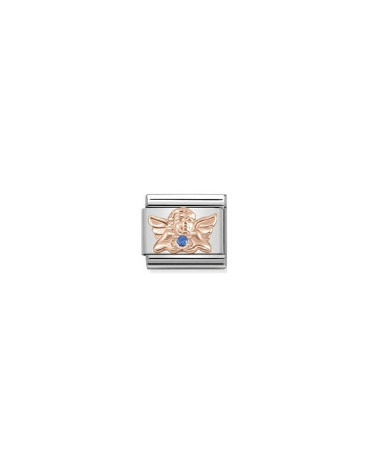 Composable Classic Symbols In Stainless Steel With 9K Rose Gold And Cz (20_Angel Of Health And Wellbeing)